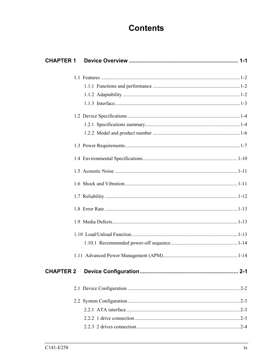 FUJITSU MHW2060AC User Manual | Page 13 / 278