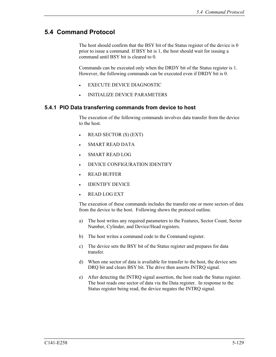 4 command protocol | FUJITSU MHW2060AC User Manual | Page 205 / 278