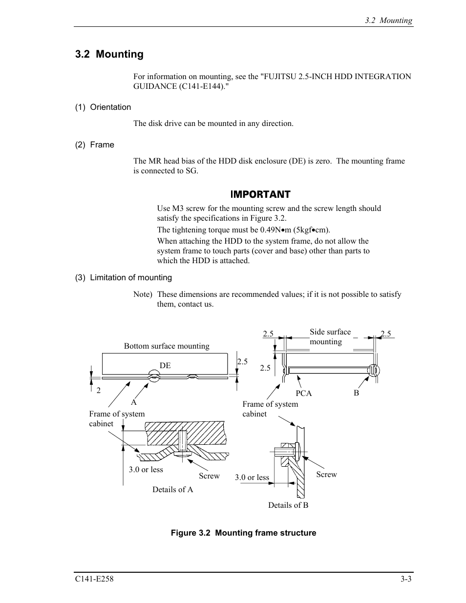 2 mounting | FUJITSU MHW2060AC User Manual | Page 45 / 278