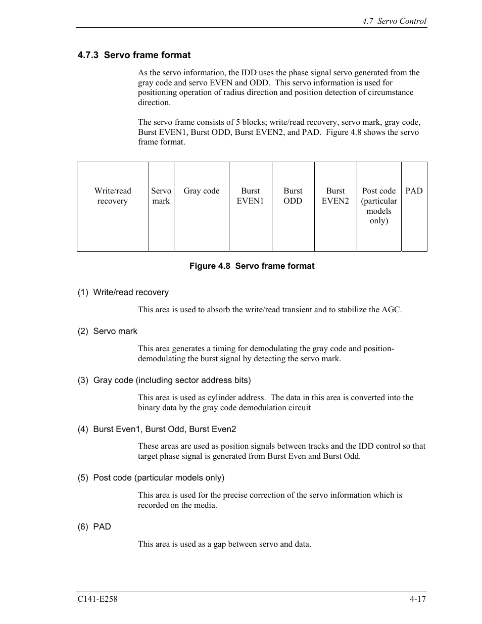 3 servo frame format | FUJITSU MHW2060AC User Manual | Page 73 / 278