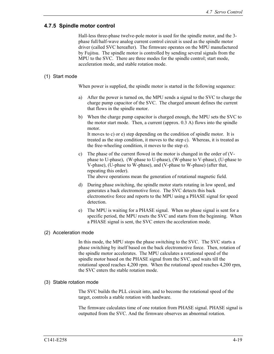 5 spindle motor control | FUJITSU MHW2060AC User Manual | Page 75 / 278