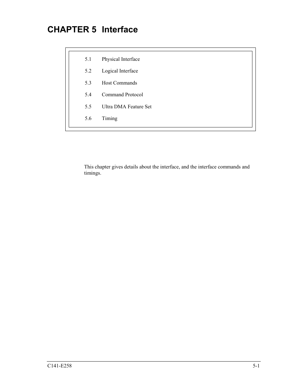 Chapter 5 interface | FUJITSU MHW2060AC User Manual | Page 77 / 278