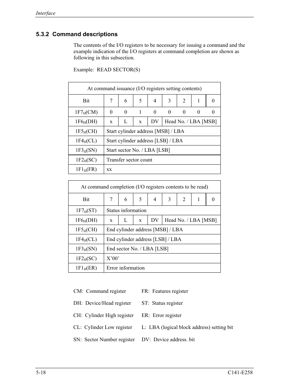 2 command descriptions | FUJITSU MHW2060AC User Manual | Page 94 / 278