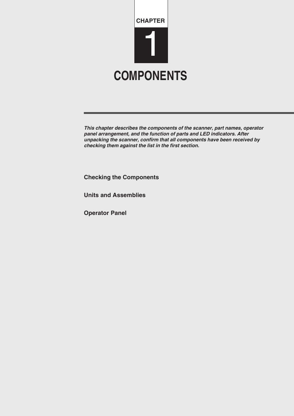 Chapter 1 components, Components | FUJITSU fi-4750L User Manual | Page 12 / 95