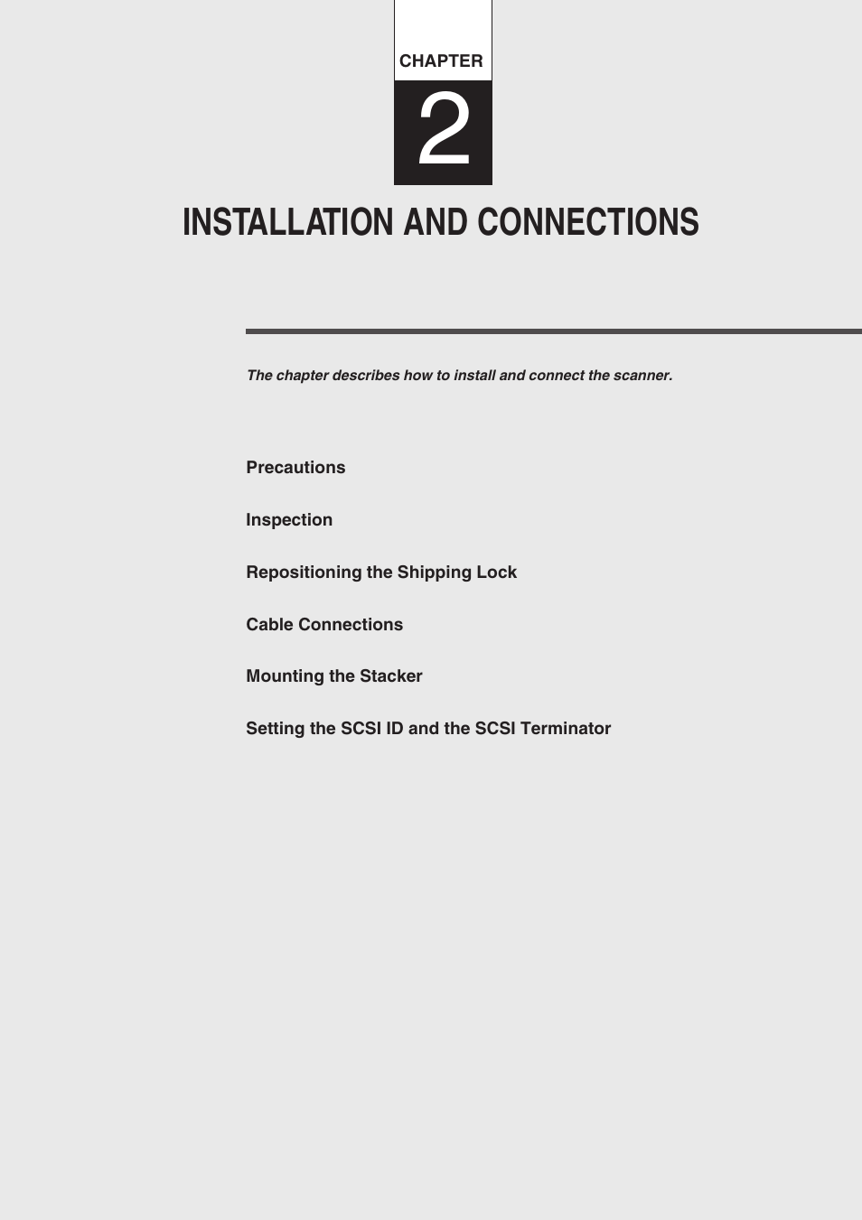 Chapter 2 installation and connections, Installation and connections, Nstallation and | Connections | FUJITSU fi-4750L User Manual | Page 25 / 95