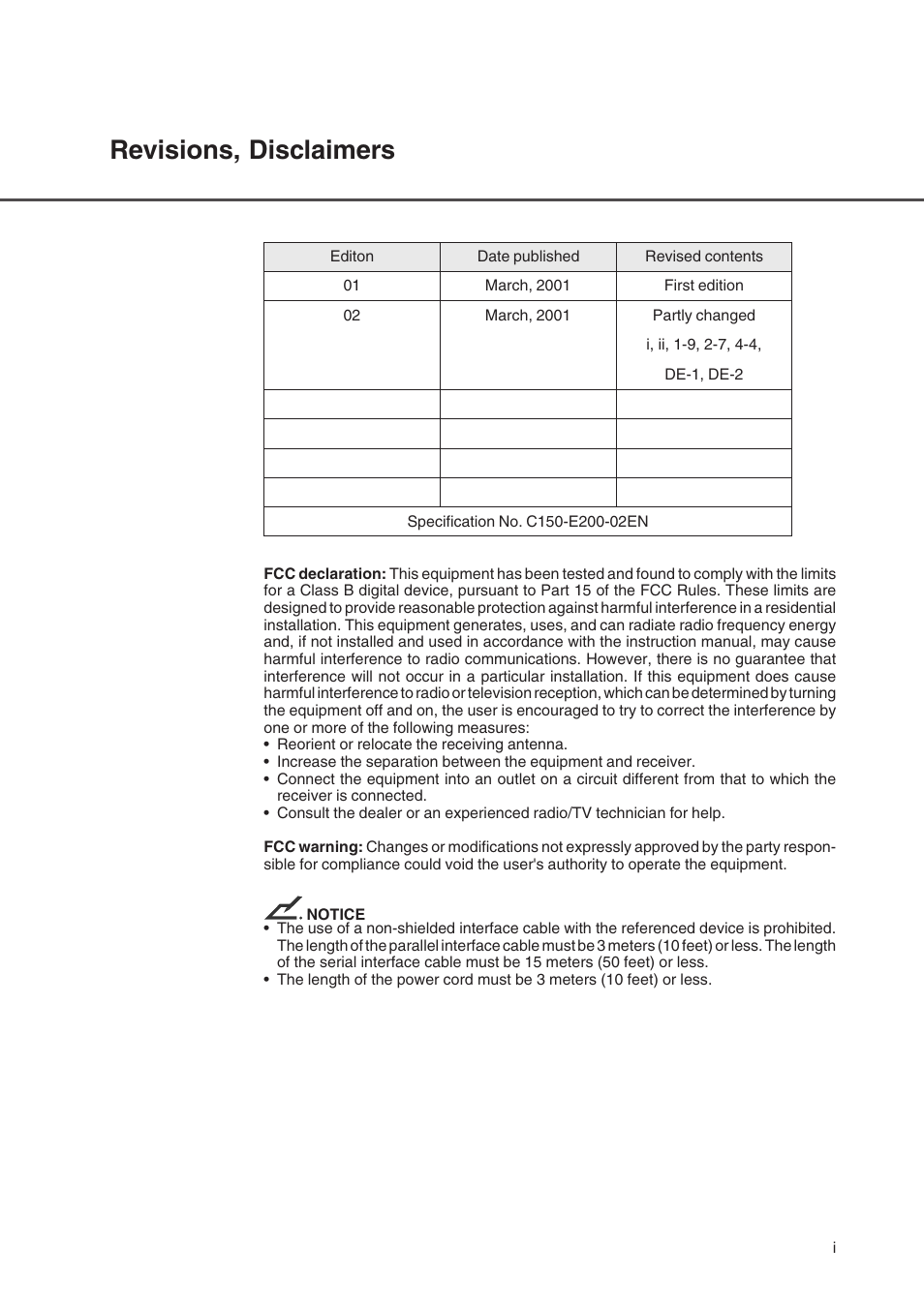 Revisions, disclaimers | FUJITSU fi-4750L User Manual | Page 3 / 95