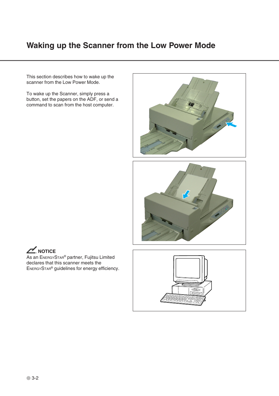 Waking up the scanner from the low power mode, Waking up the scanner from the low power mode -2 | FUJITSU fi-4750L User Manual | Page 36 / 95