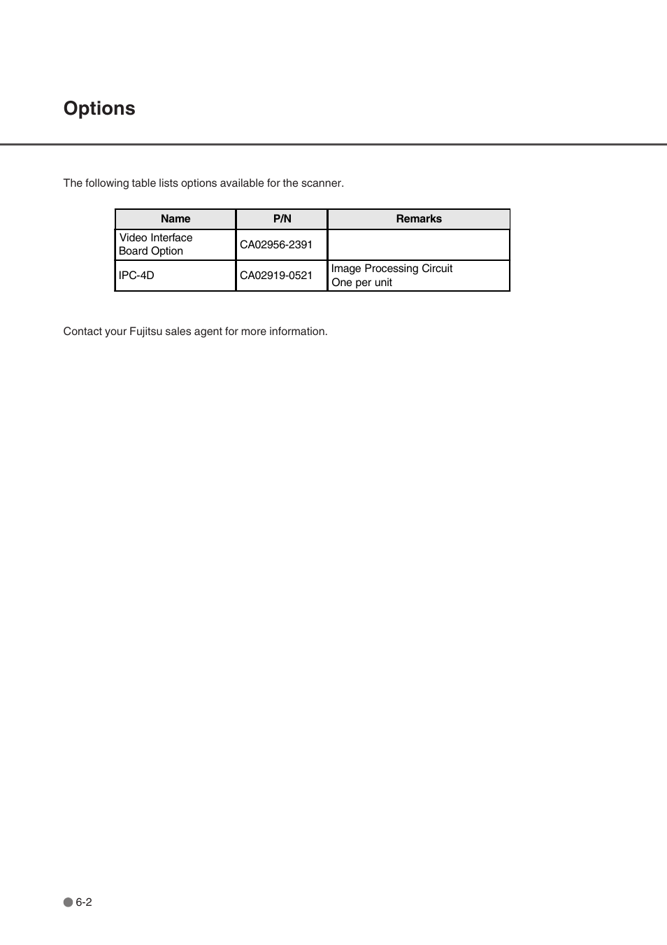 Options, Options -2 | FUJITSU fi-4750L User Manual | Page 61 / 95