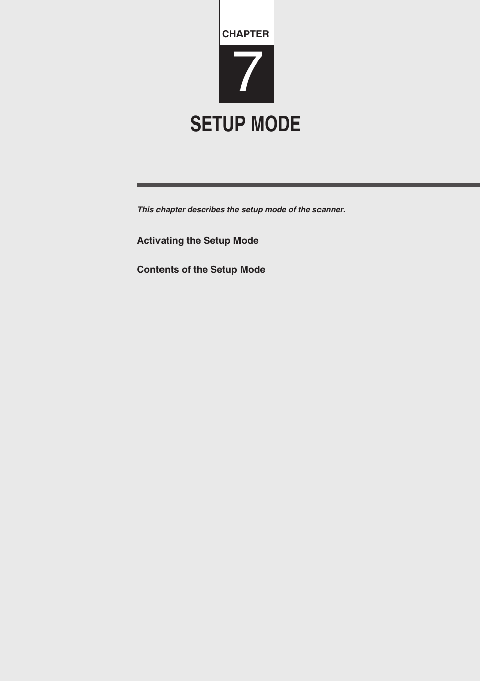Chapter 7 setup mode, Setup mode | FUJITSU fi-4750L User Manual | Page 68 / 95