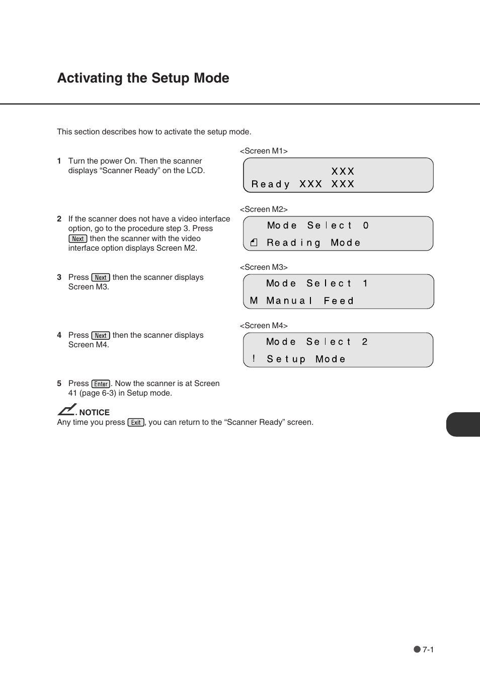 Activating the setup mode, Activating the setup mode -1 | FUJITSU fi-4750L User Manual | Page 69 / 95