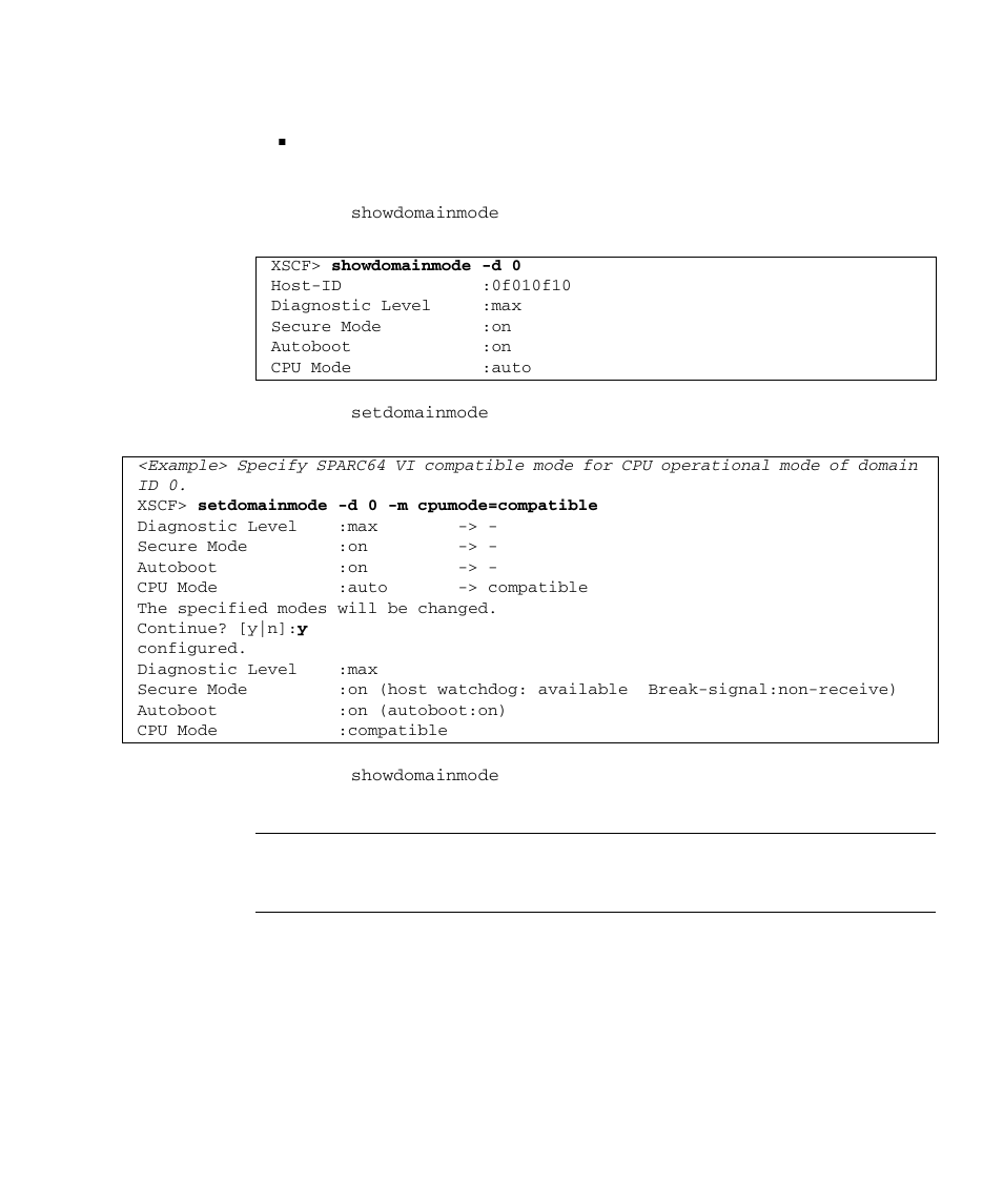 Specifying the cpu operational mode | FUJITSU SPARC M4000 User Manual | Page 181 / 376