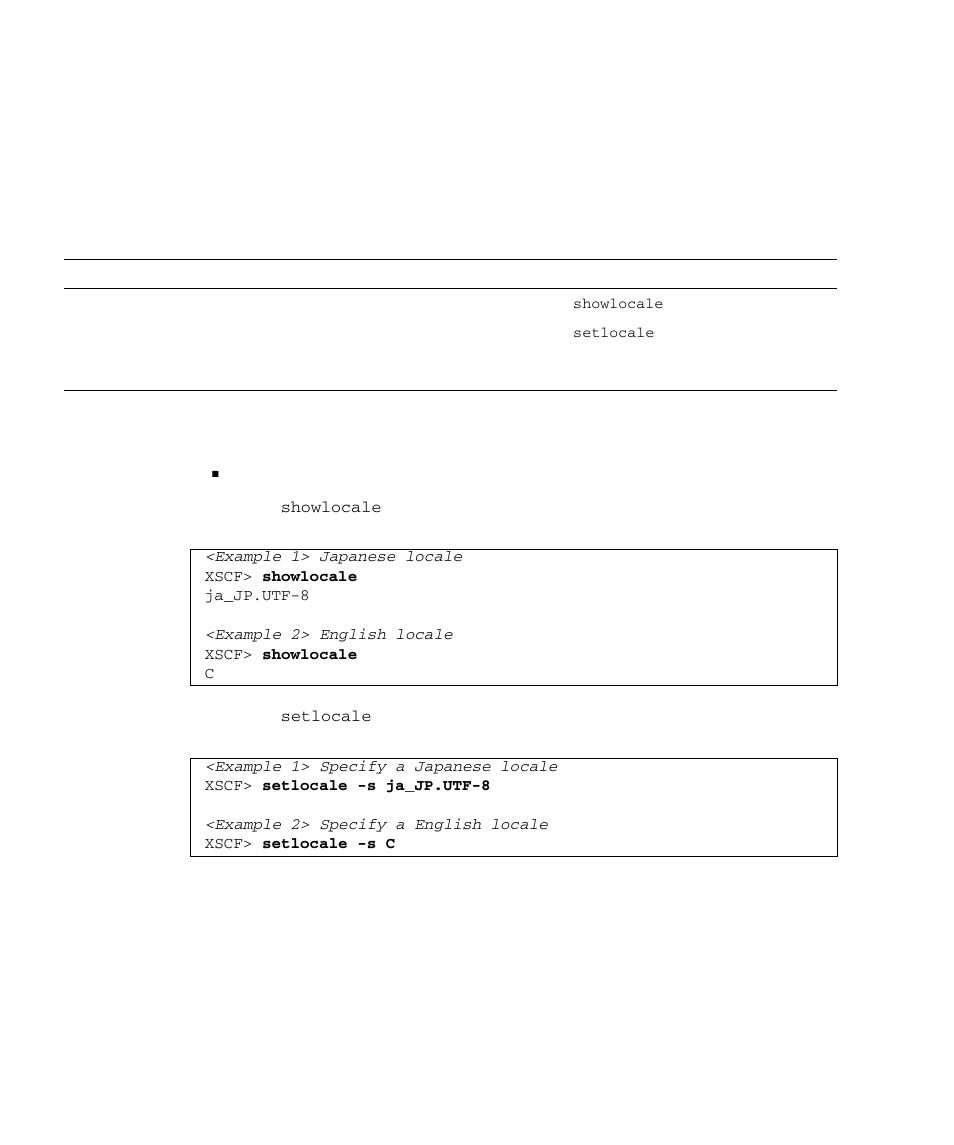 14 locale administration, Locale administration 2–126, Table 2-29 | Loca, Section 2.2.14, “locale administration, Setting locale | FUJITSU SPARC M4000 User Manual | Page 182 / 376