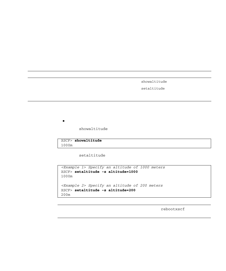 15 altitude administration, Altitude administration 2–127, Table 2-30 | Altitude admin, Section 2.2.15, “altitude, Setting altitude | FUJITSU SPARC M4000 User Manual | Page 183 / 376