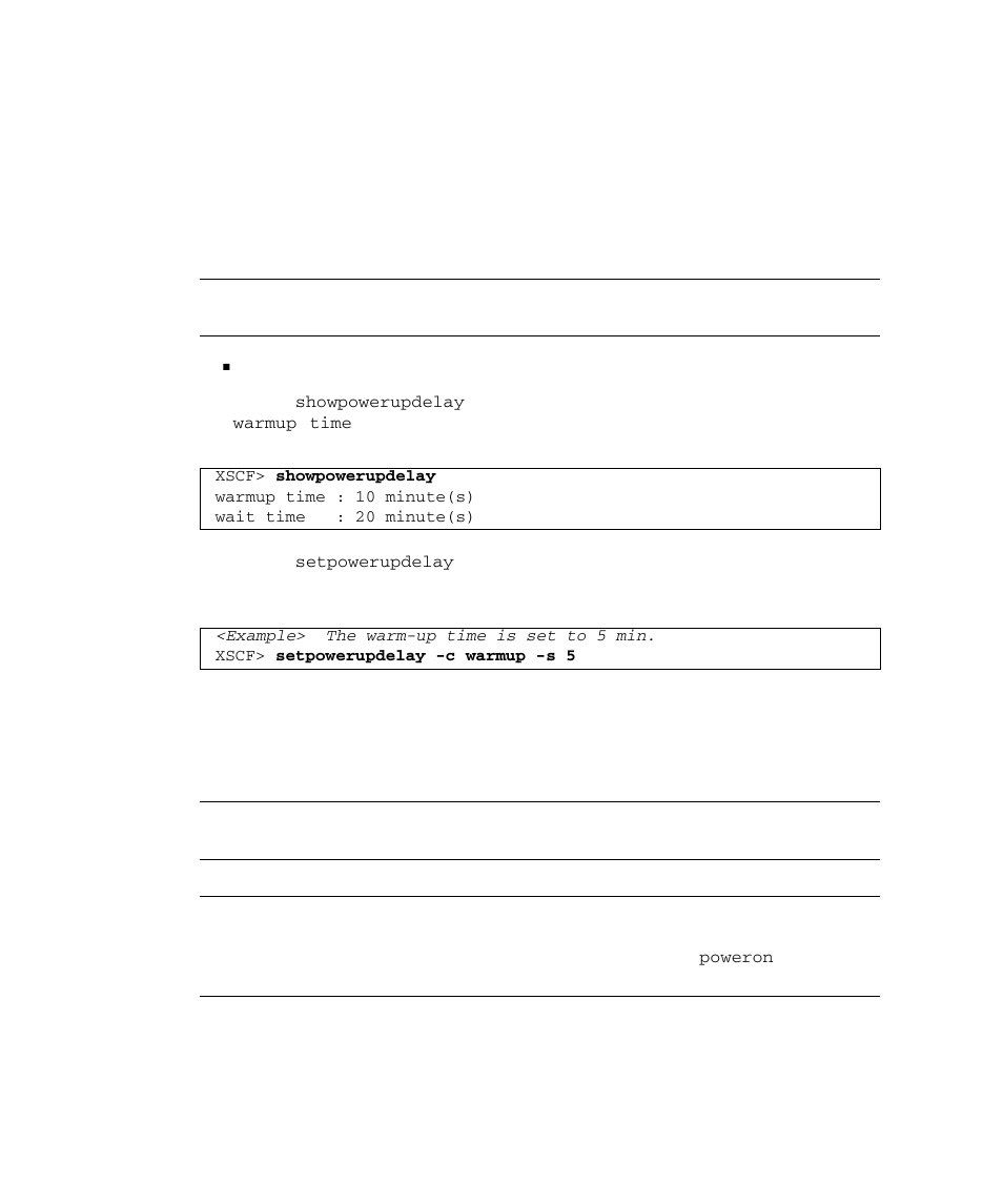9 warm-up time administration, Warm-up time administration 4–18 | FUJITSU SPARC M4000 User Manual | Page 226 / 376