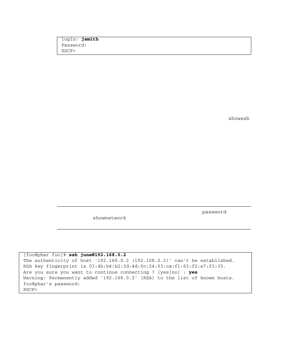 3 operation for connecting via the xscf-lan (ssh) | FUJITSU SPARC M4000 User Manual | Page 244 / 376