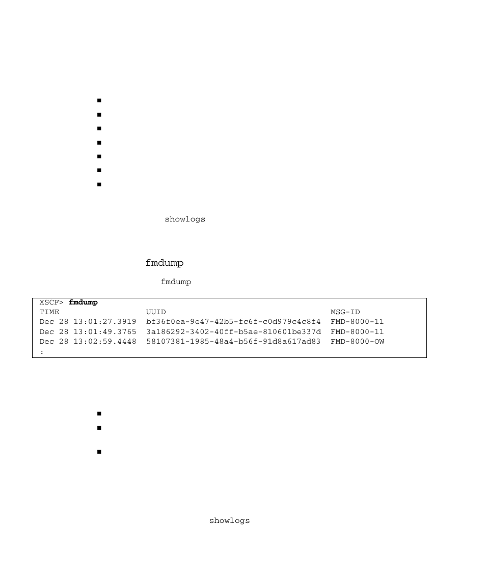 Using the fmdump (8) command to confirm a fault | FUJITSU SPARC M4000 User Manual | Page 330 / 376