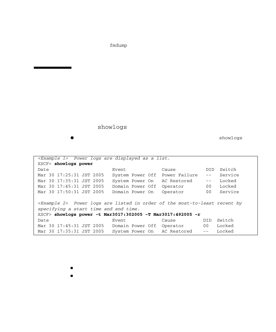 B.2 power log, Power log b–5 | FUJITSU SPARC M4000 User Manual | Page 331 / 376