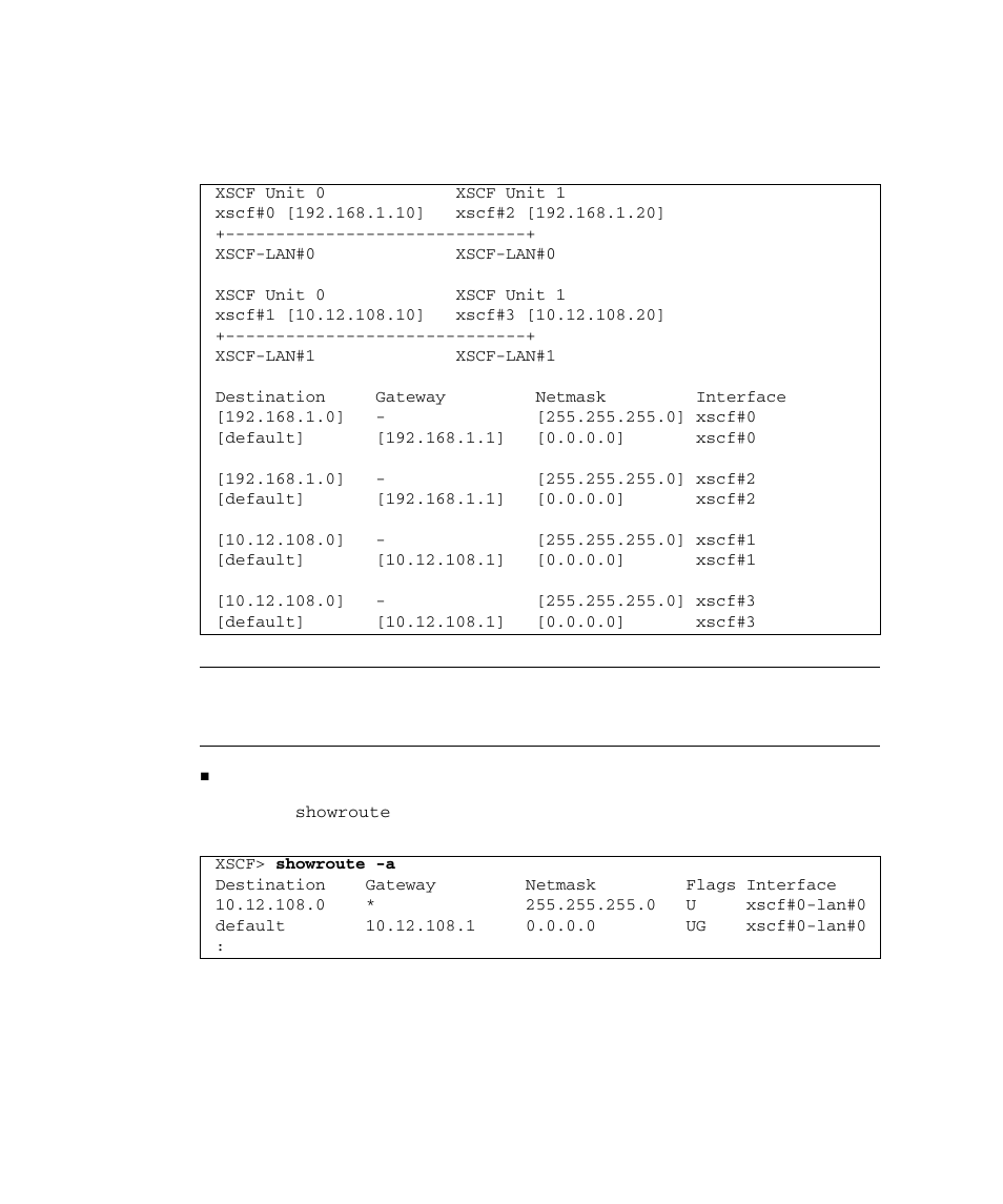 Configuring xscf routing | FUJITSU SPARC M4000 User Manual | Page 82 / 376