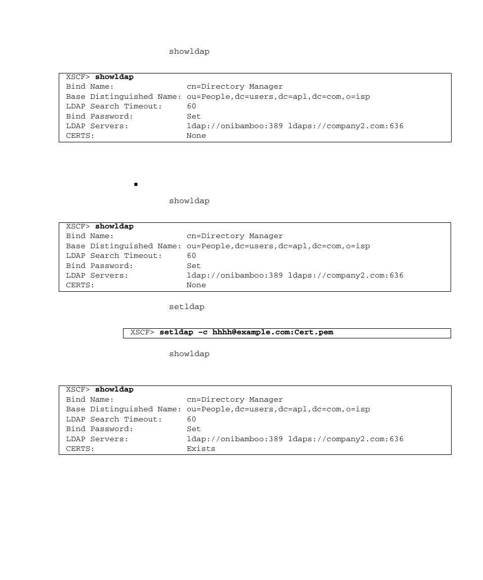 Installing the certificate chain of an ldap server | FUJITSU SPARC M4000 User Manual | Page 95 / 376