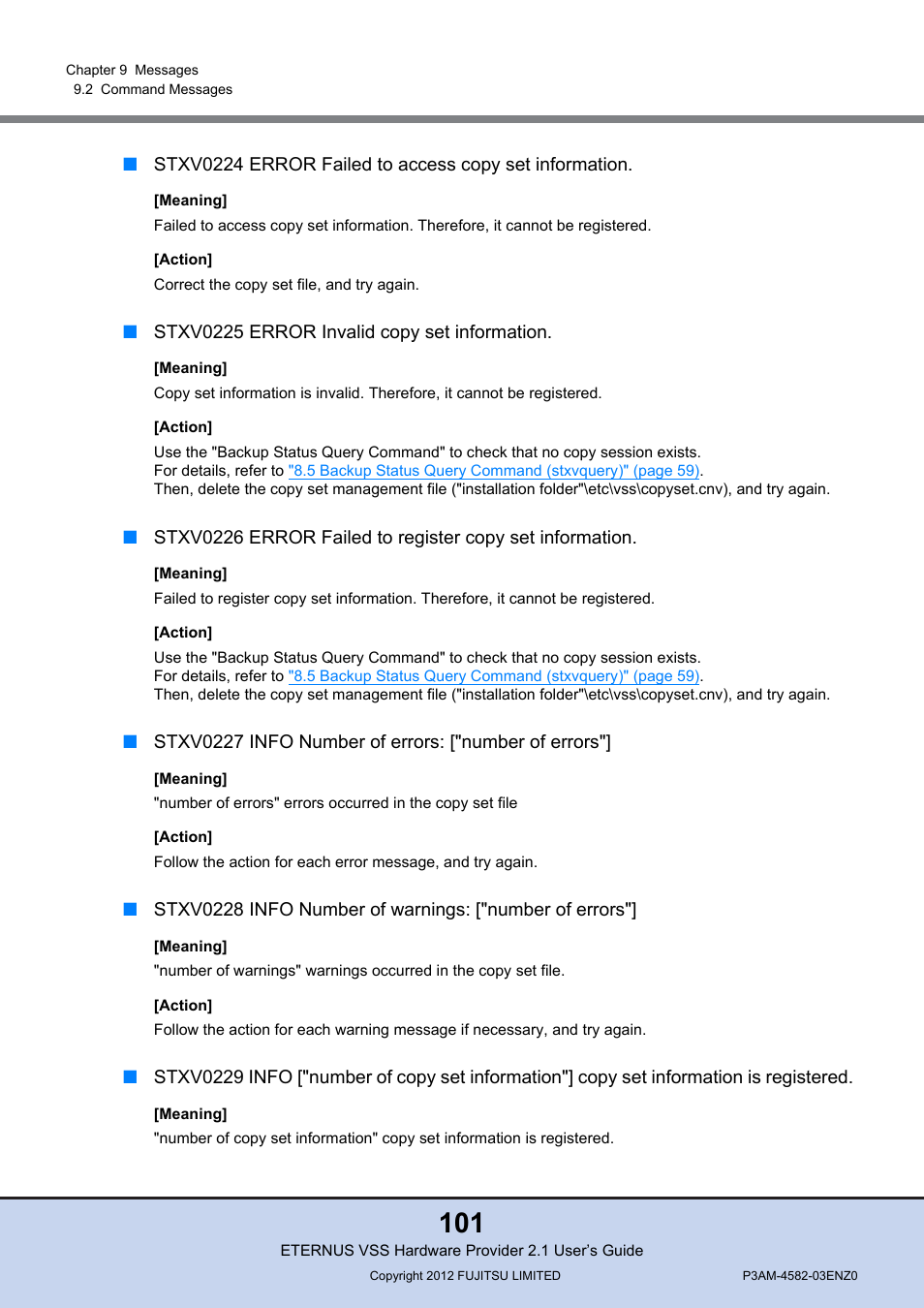 FUJITSU VSS Hardware Provider 2.1 User Manual | Page 101 / 134