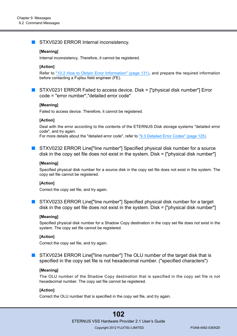 FUJITSU VSS Hardware Provider 2.1 User Manual | Page 102 / 134
