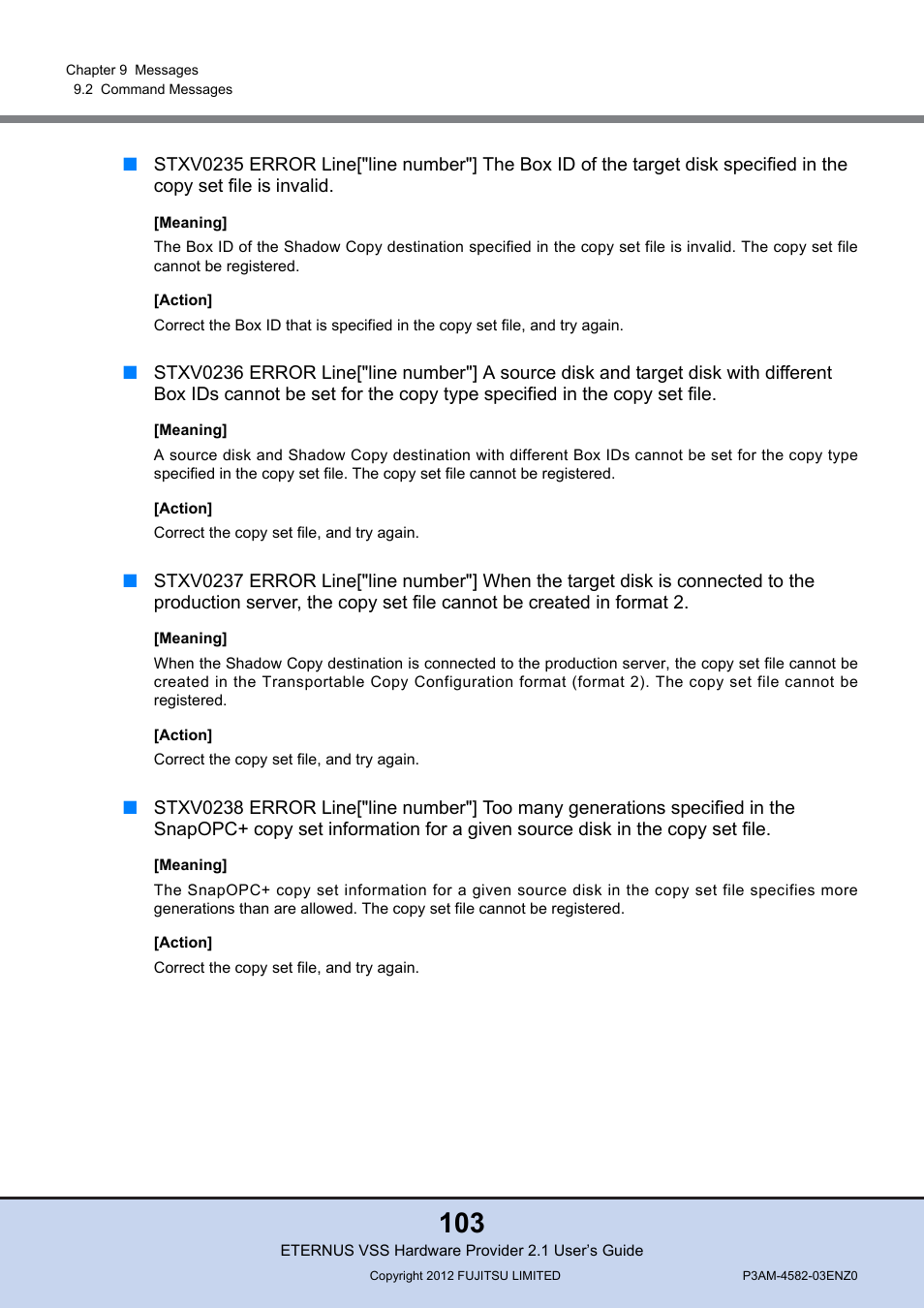 FUJITSU VSS Hardware Provider 2.1 User Manual | Page 103 / 134