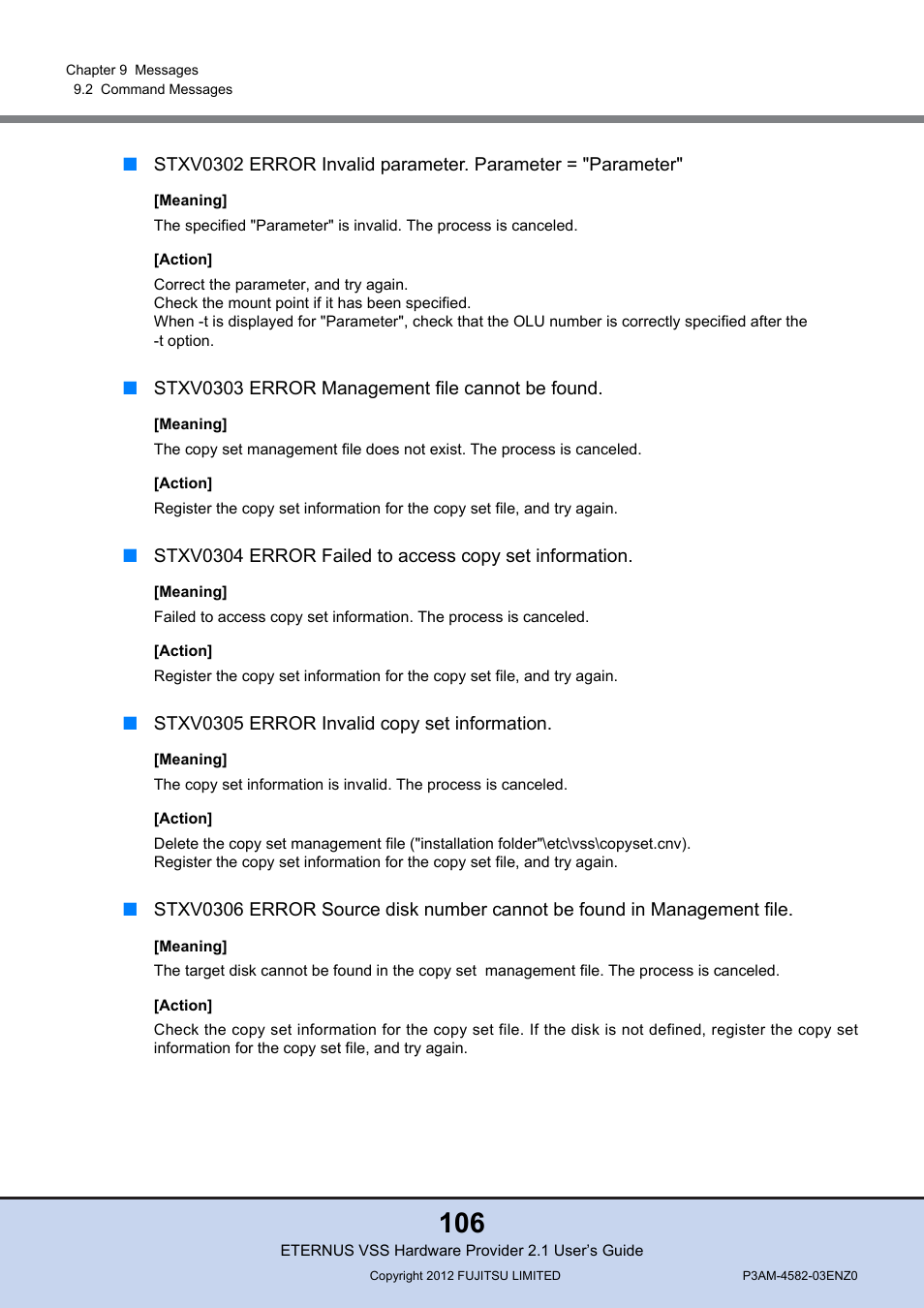 FUJITSU VSS Hardware Provider 2.1 User Manual | Page 106 / 134