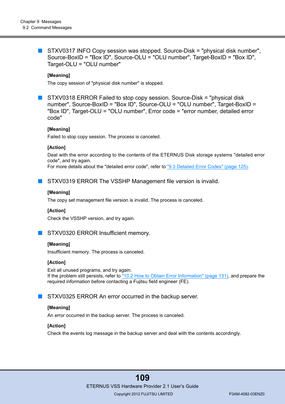 FUJITSU VSS Hardware Provider 2.1 User Manual | Page 109 / 134