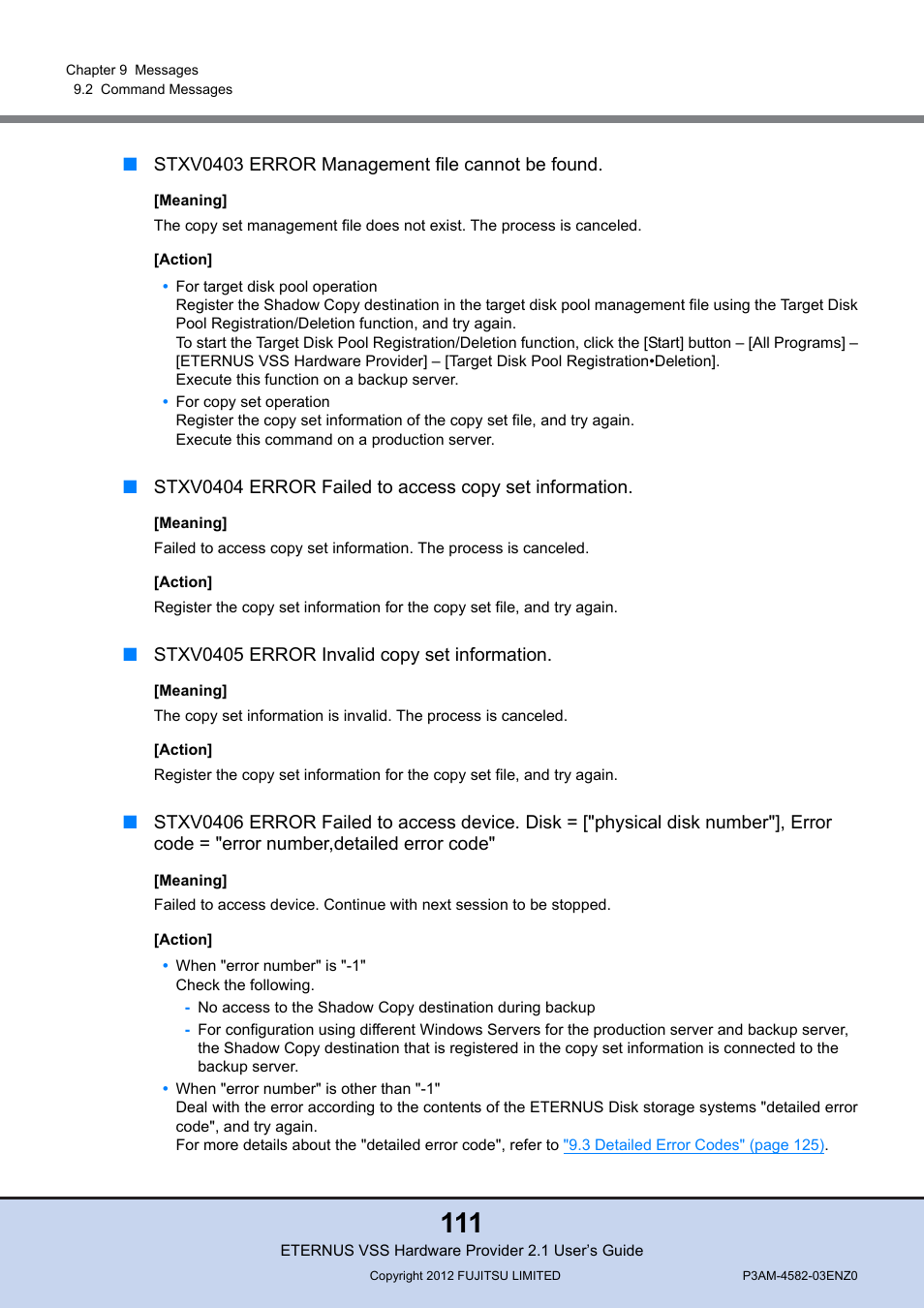 FUJITSU VSS Hardware Provider 2.1 User Manual | Page 111 / 134