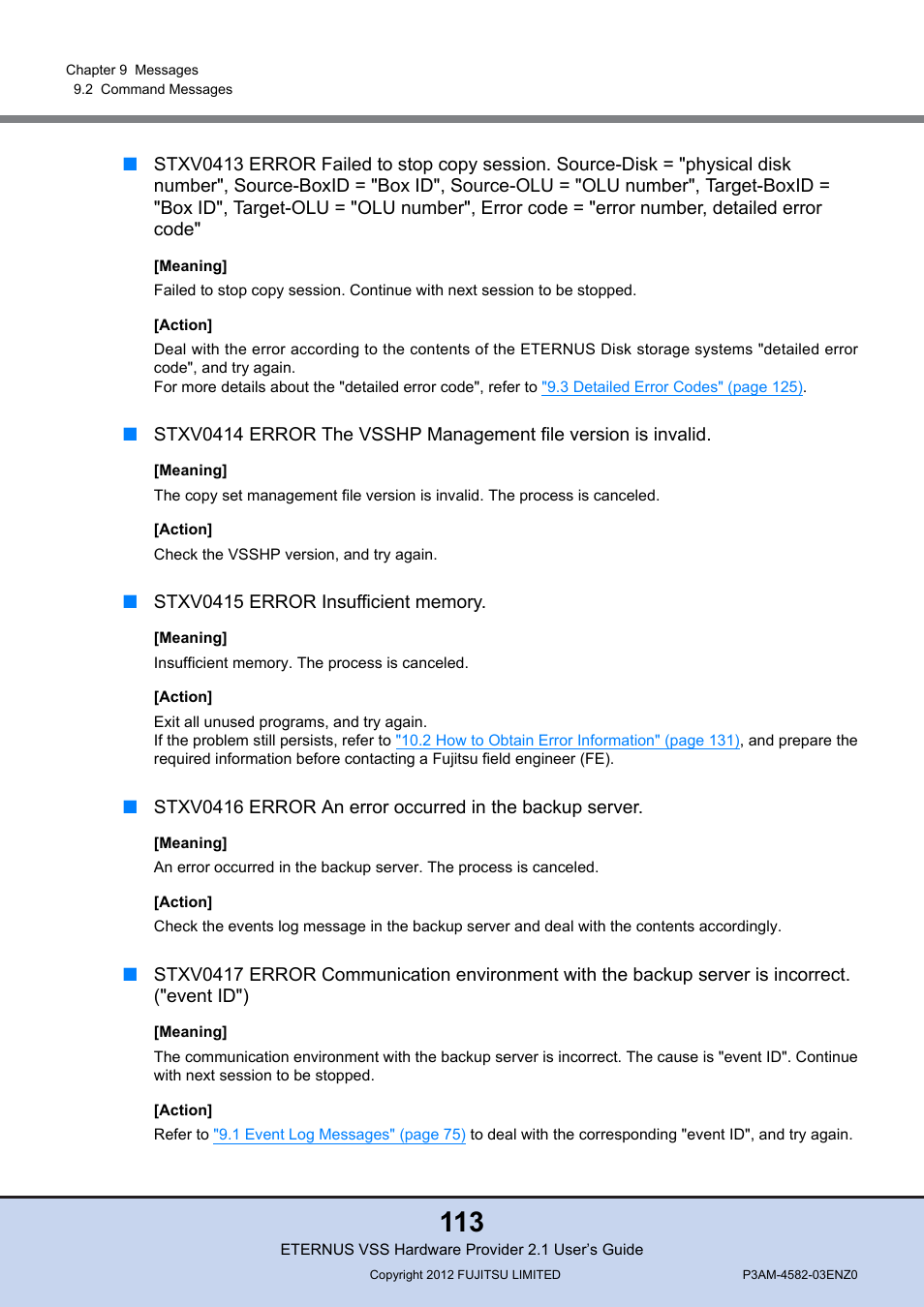 FUJITSU VSS Hardware Provider 2.1 User Manual | Page 113 / 134