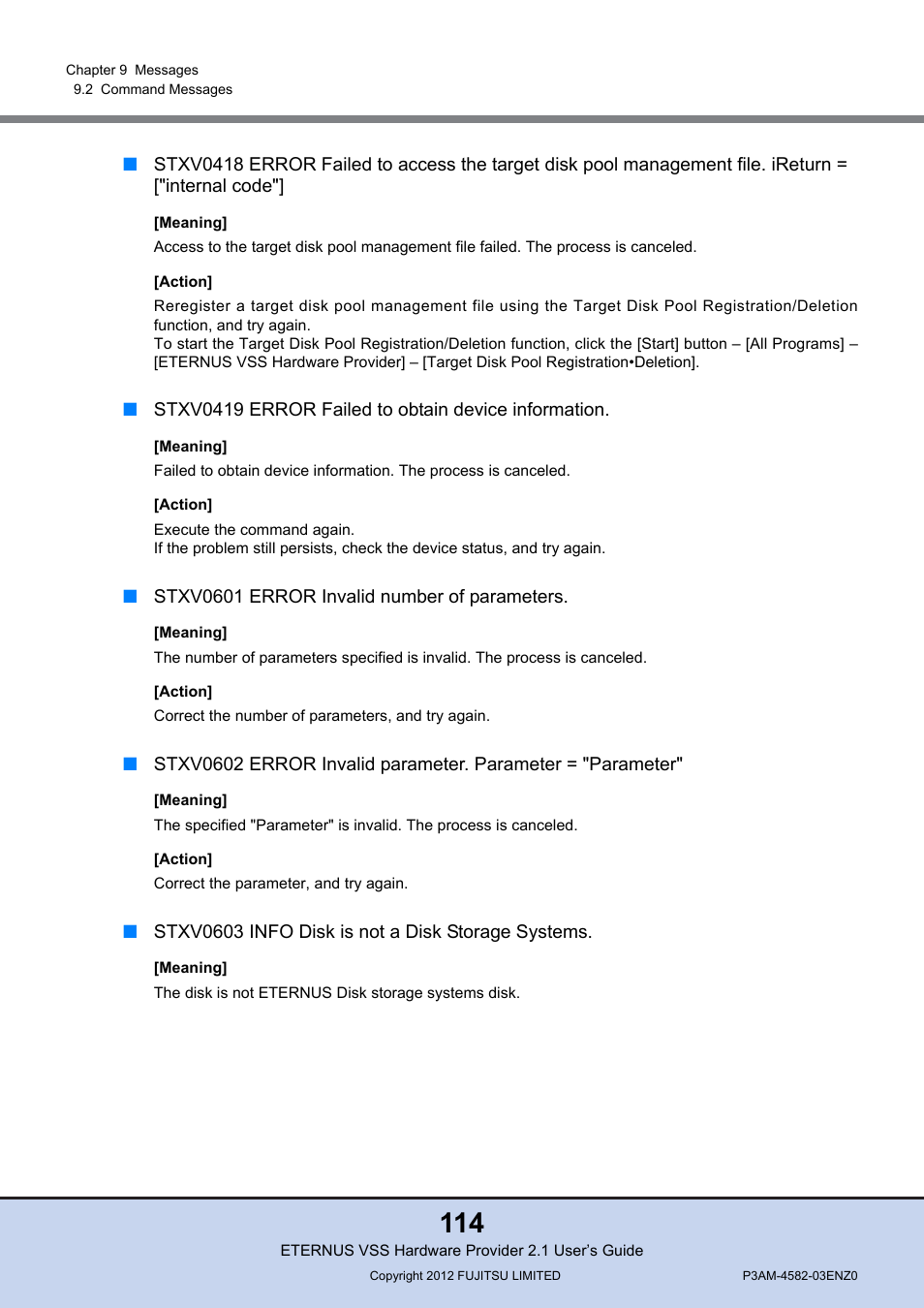 FUJITSU VSS Hardware Provider 2.1 User Manual | Page 114 / 134