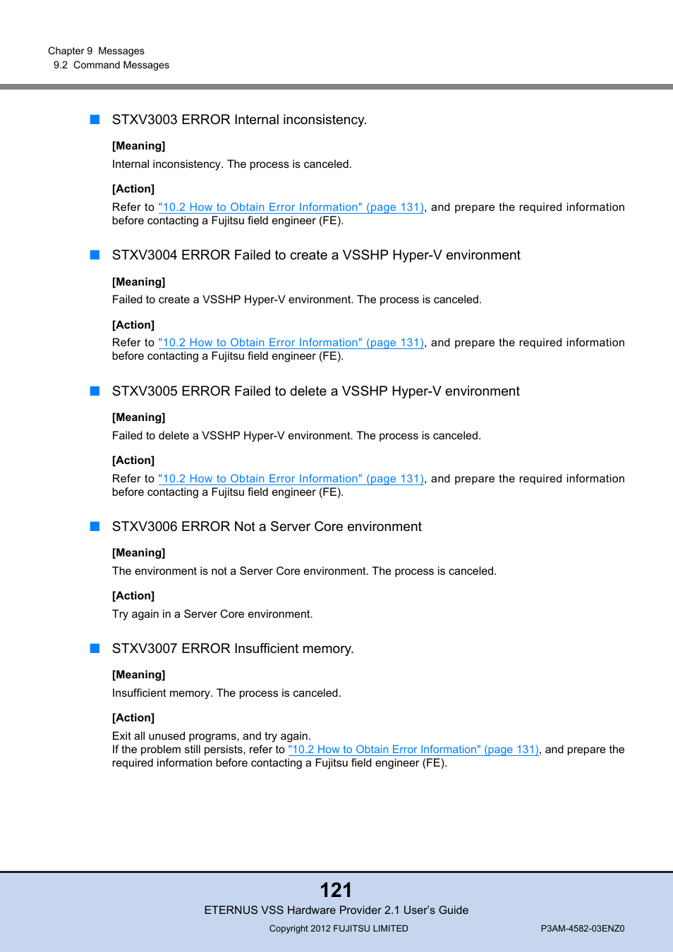 FUJITSU VSS Hardware Provider 2.1 User Manual | Page 121 / 134