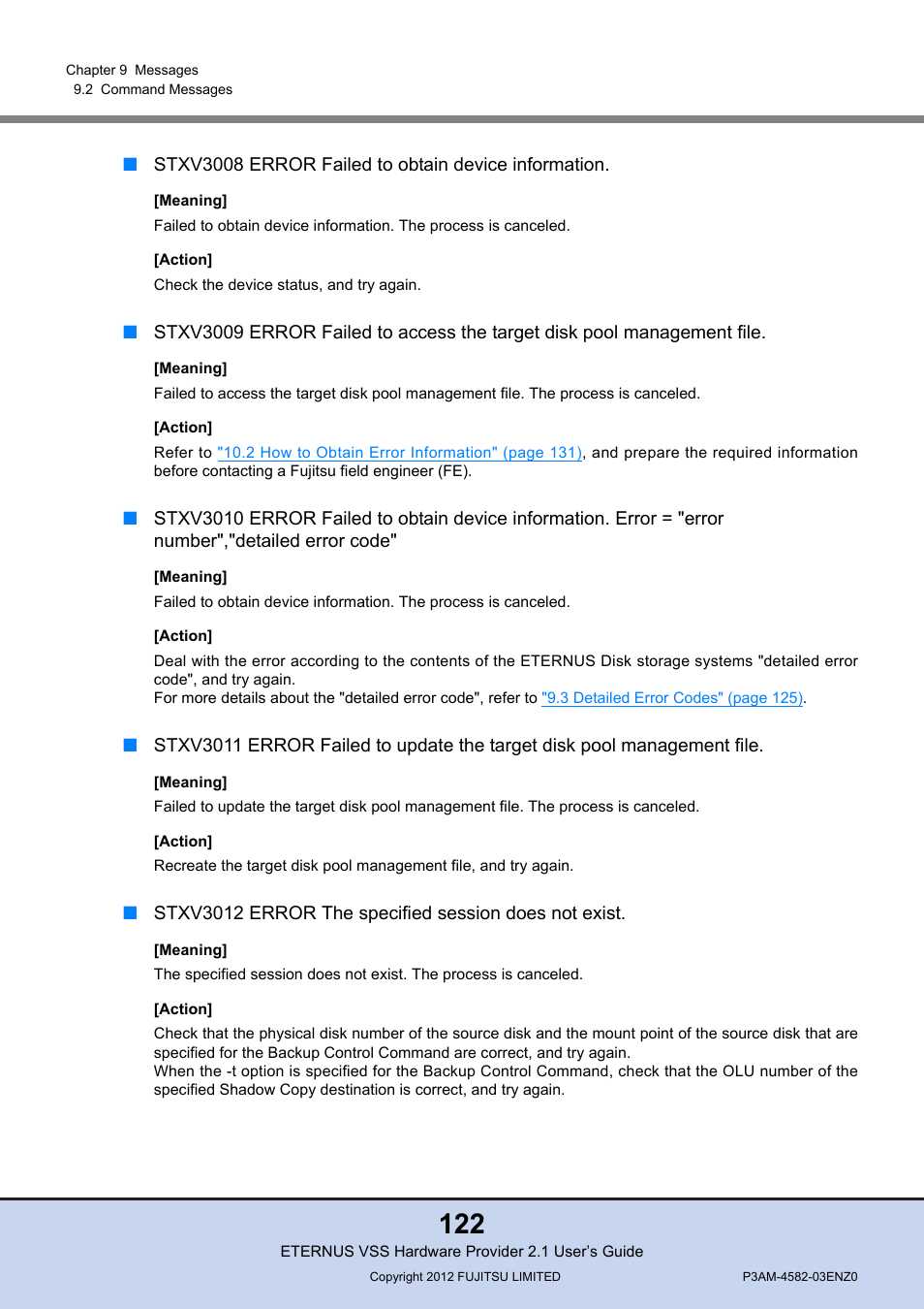 FUJITSU VSS Hardware Provider 2.1 User Manual | Page 122 / 134