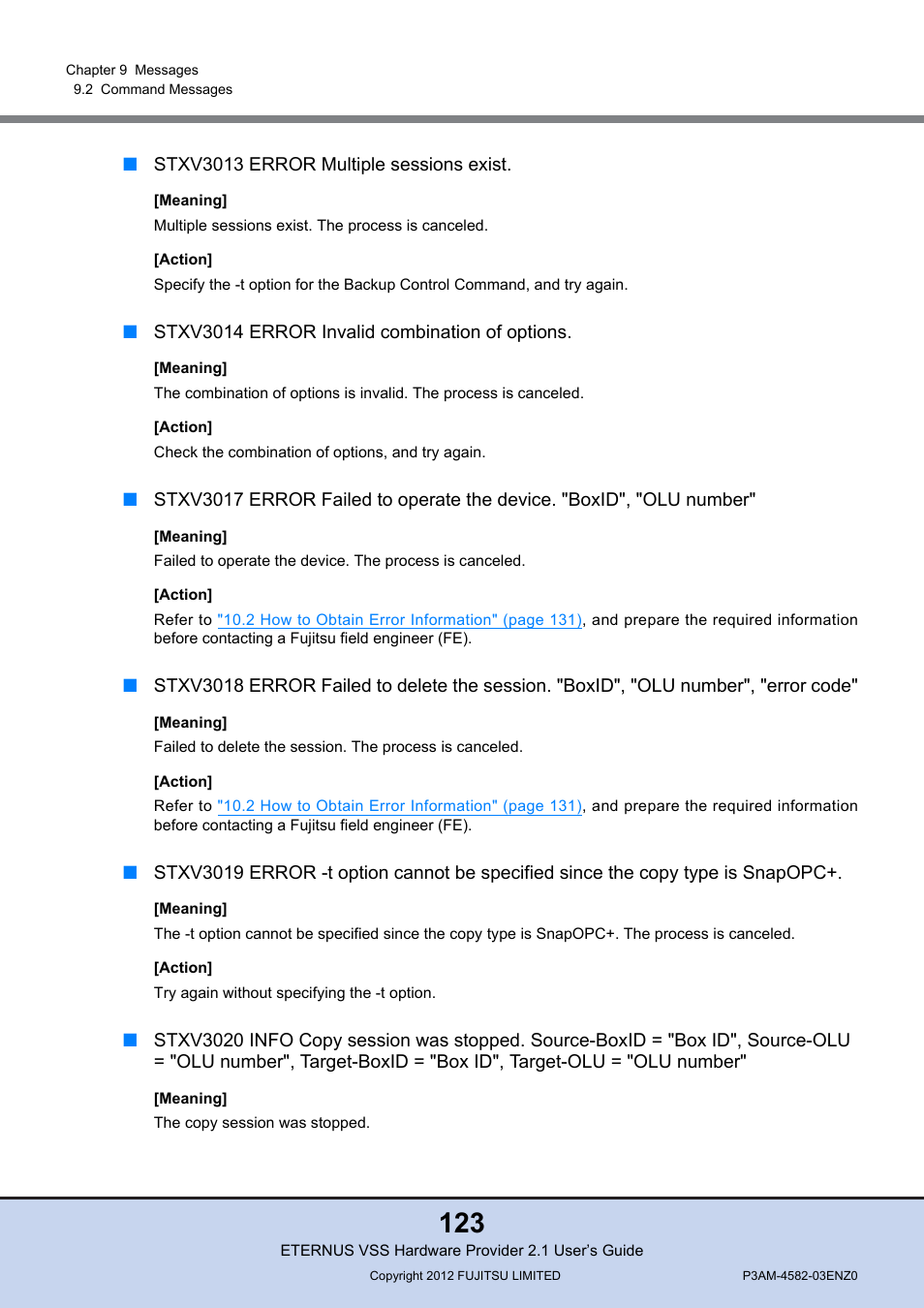 FUJITSU VSS Hardware Provider 2.1 User Manual | Page 123 / 134
