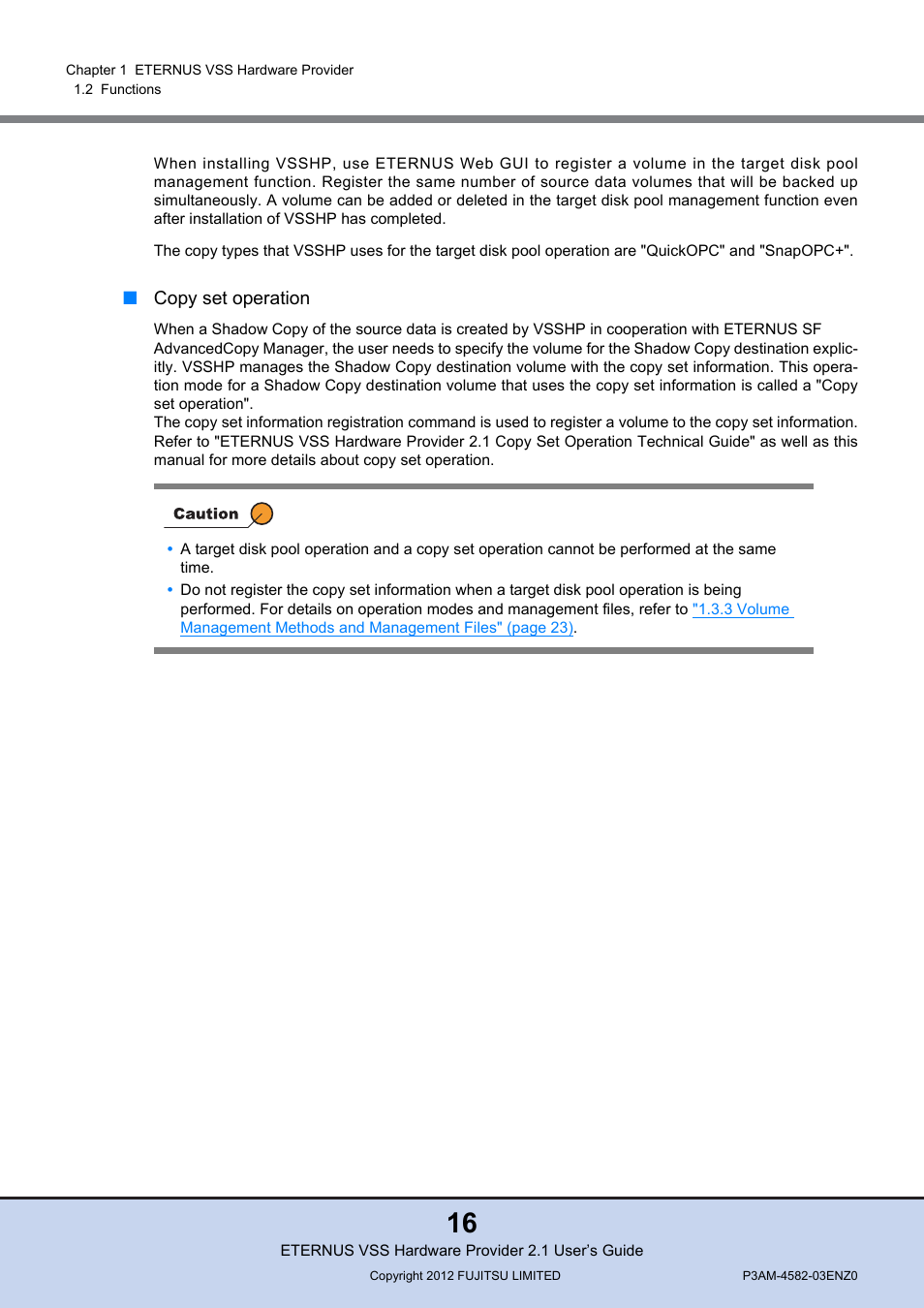 FUJITSU VSS Hardware Provider 2.1 User Manual | Page 16 / 134