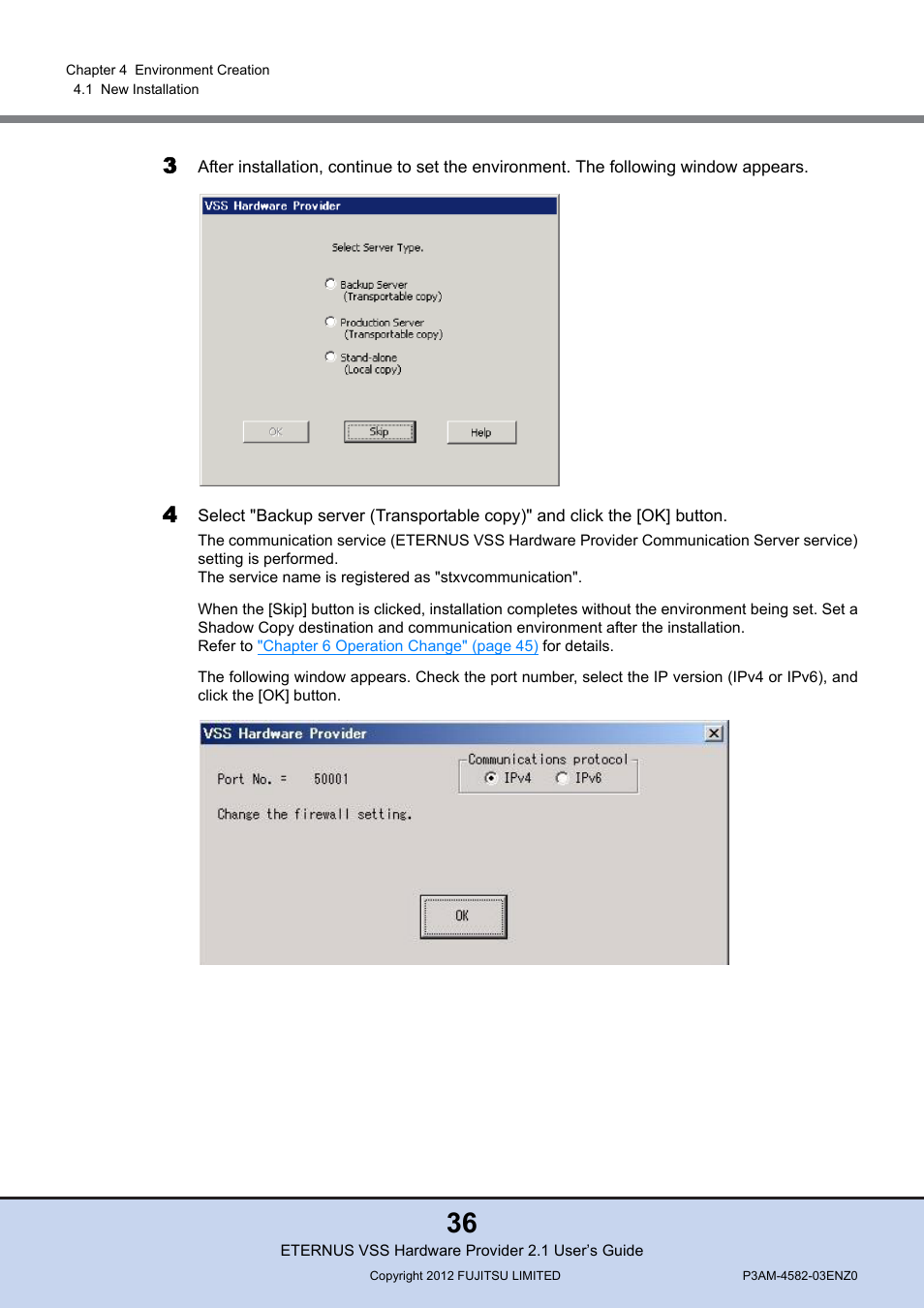 FUJITSU VSS Hardware Provider 2.1 User Manual | Page 36 / 134