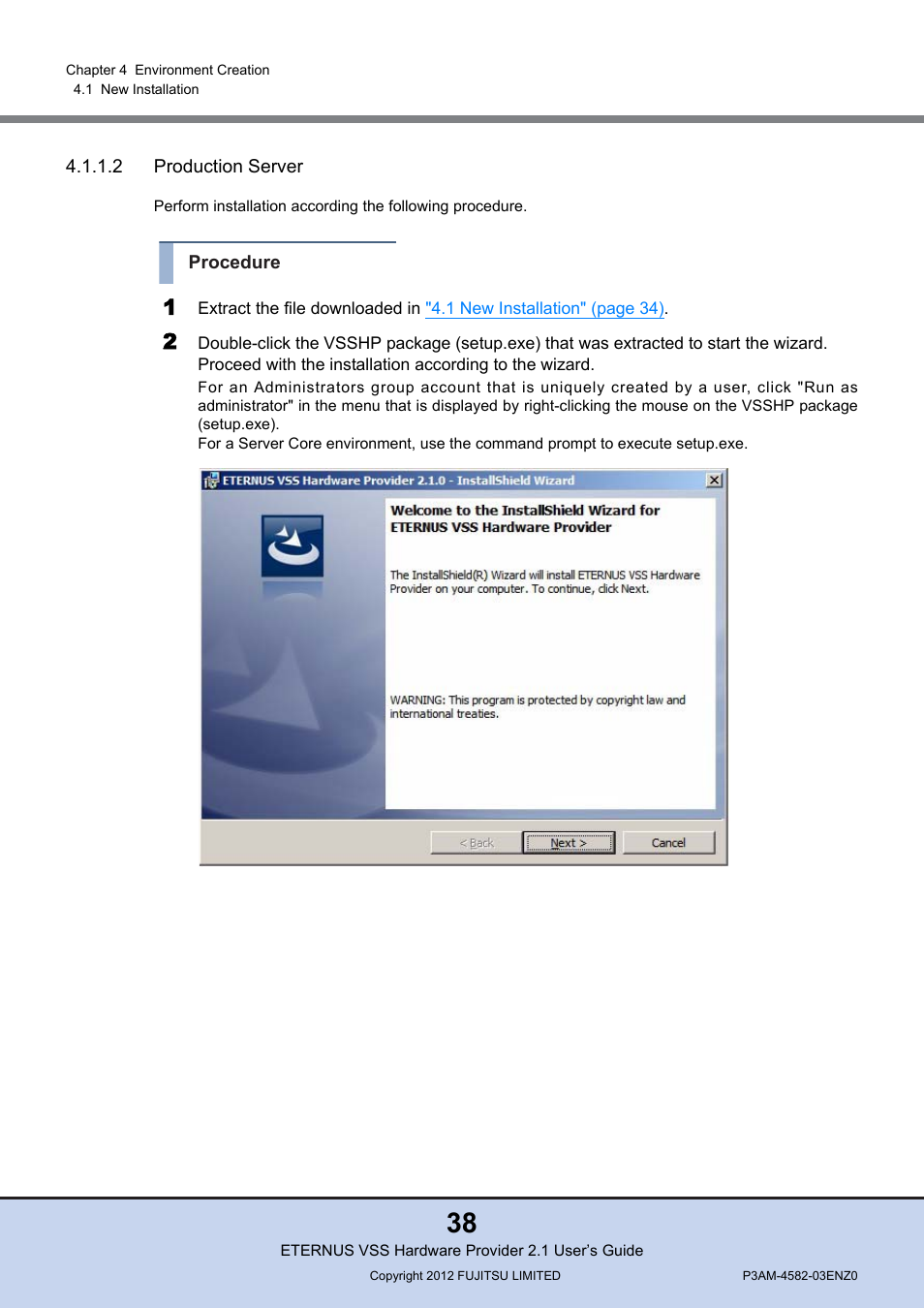 2 production server | FUJITSU VSS Hardware Provider 2.1 User Manual | Page 38 / 134