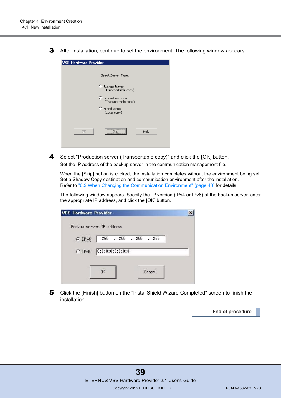 FUJITSU VSS Hardware Provider 2.1 User Manual | Page 39 / 134