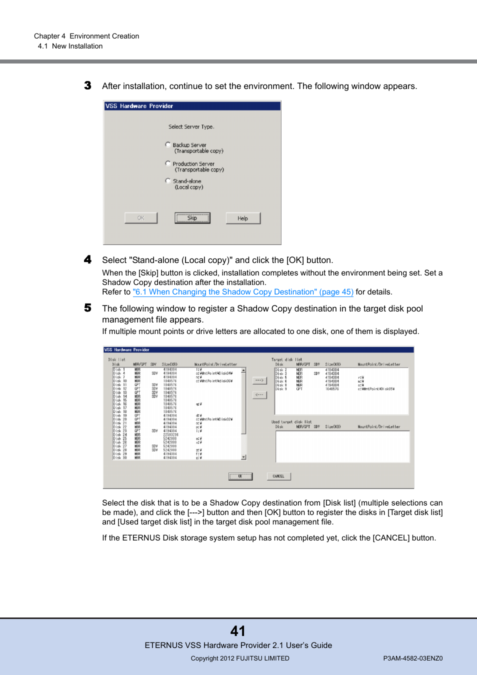 FUJITSU VSS Hardware Provider 2.1 User Manual | Page 41 / 134