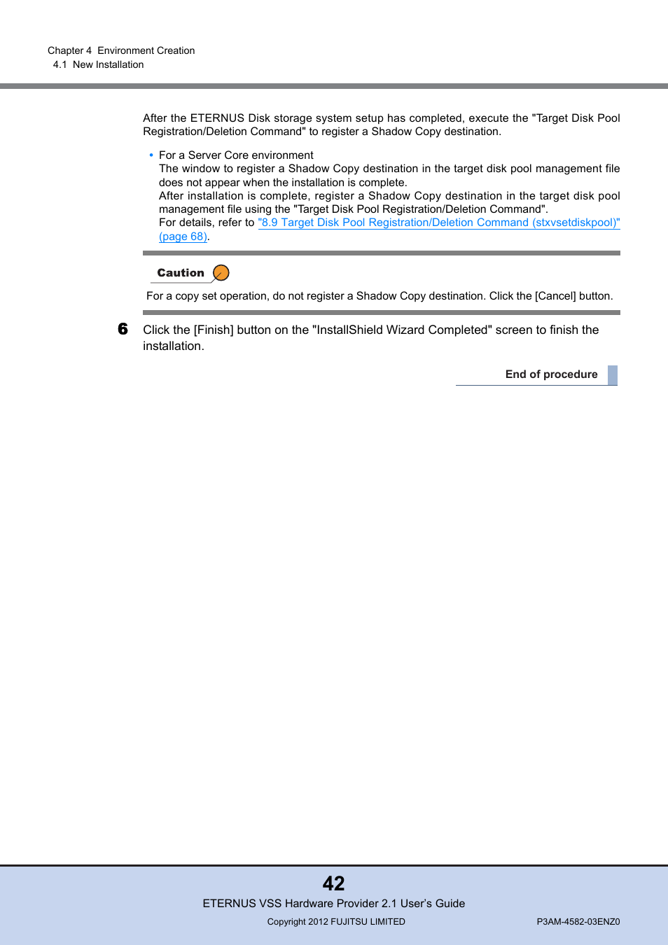 FUJITSU VSS Hardware Provider 2.1 User Manual | Page 42 / 134
