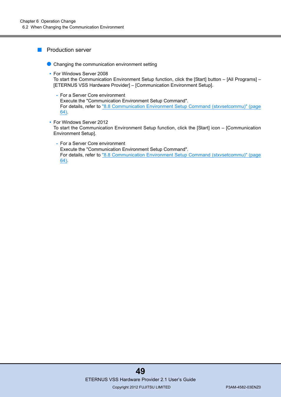 FUJITSU VSS Hardware Provider 2.1 User Manual | Page 49 / 134