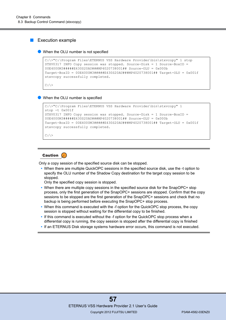 FUJITSU VSS Hardware Provider 2.1 User Manual | Page 57 / 134