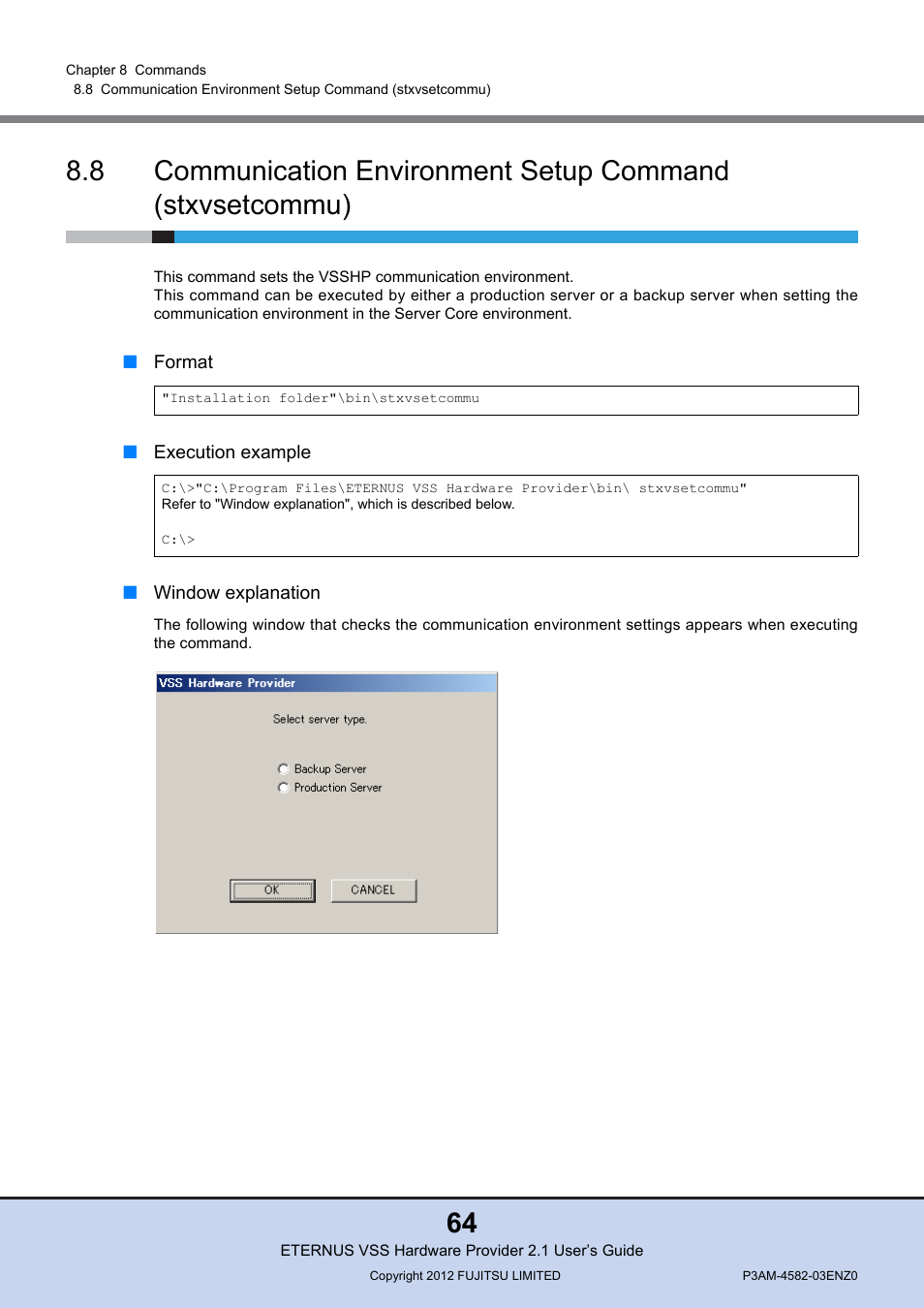 FUJITSU VSS Hardware Provider 2.1 User Manual | Page 64 / 134
