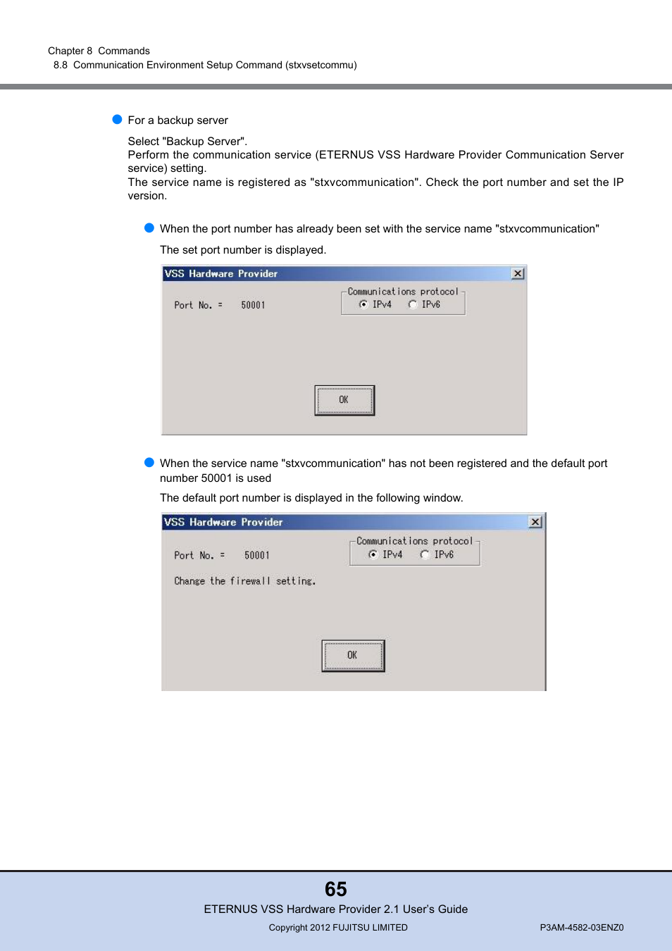 FUJITSU VSS Hardware Provider 2.1 User Manual | Page 65 / 134