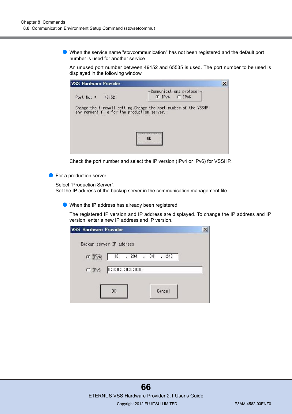 FUJITSU VSS Hardware Provider 2.1 User Manual | Page 66 / 134