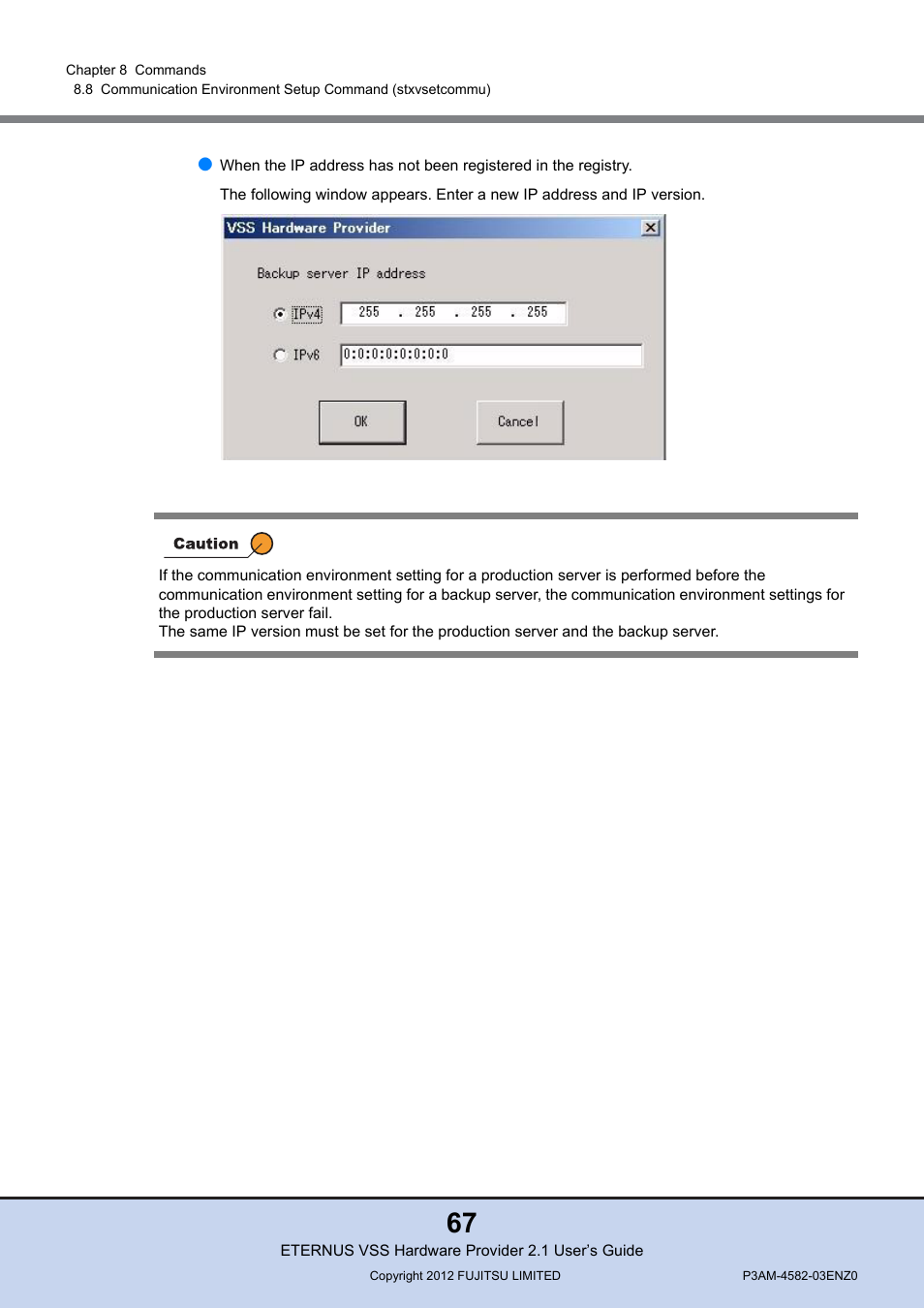 FUJITSU VSS Hardware Provider 2.1 User Manual | Page 67 / 134