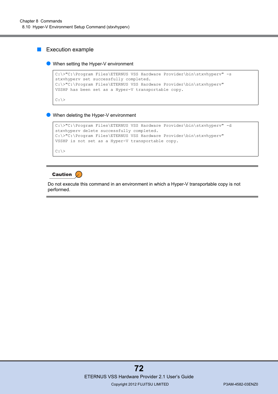 FUJITSU VSS Hardware Provider 2.1 User Manual | Page 72 / 134