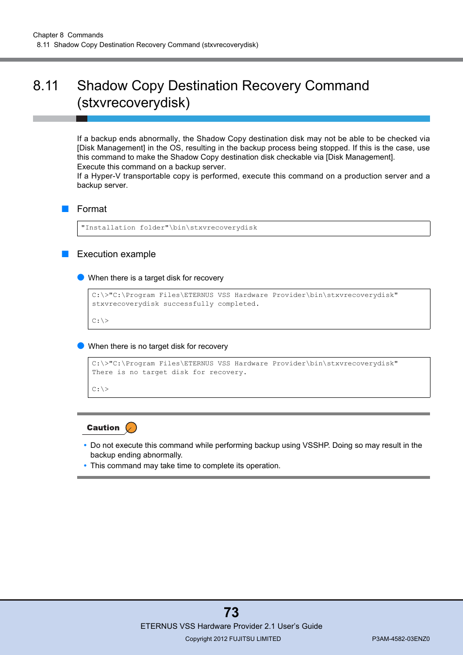 FUJITSU VSS Hardware Provider 2.1 User Manual | Page 73 / 134
