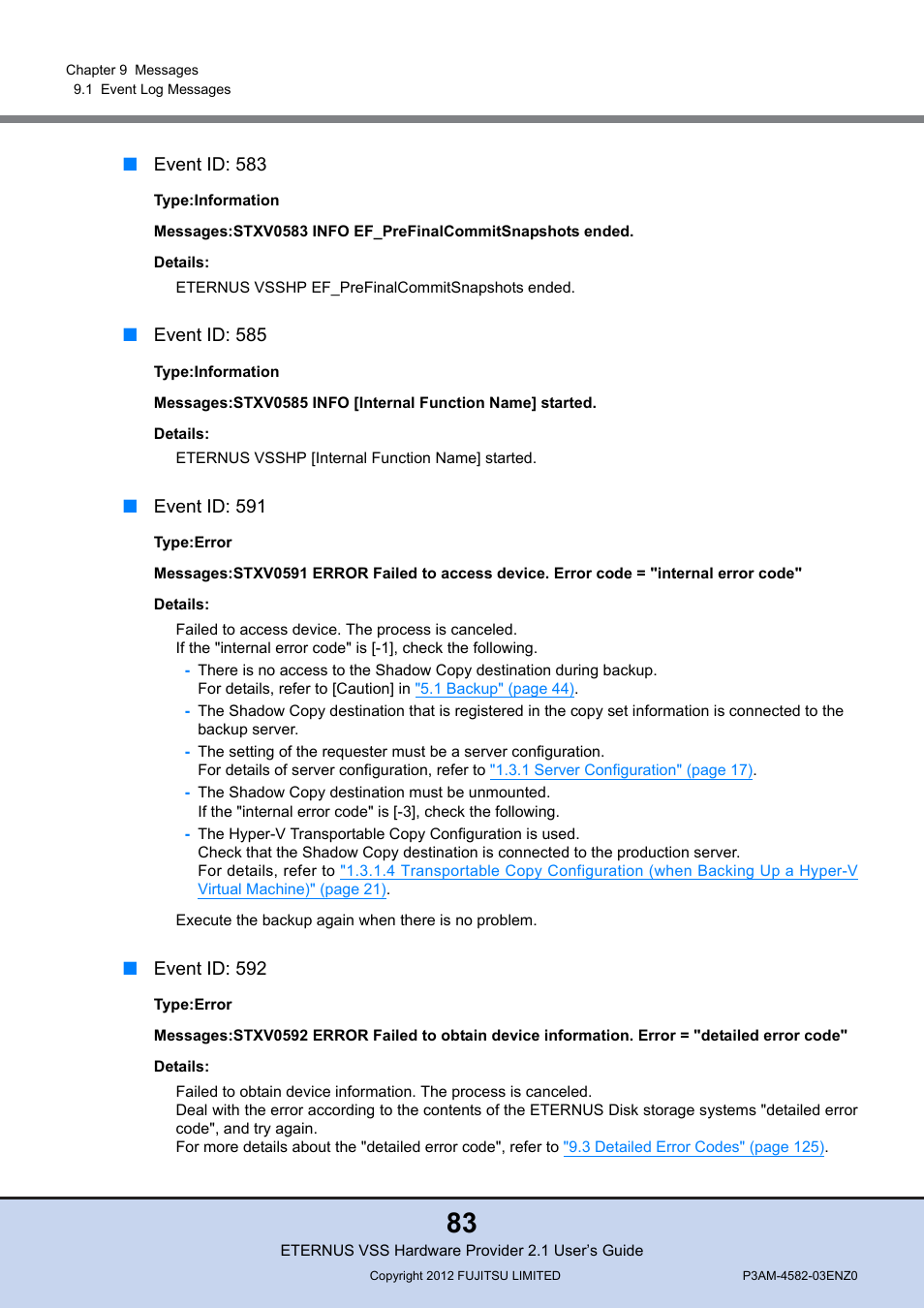 FUJITSU VSS Hardware Provider 2.1 User Manual | Page 83 / 134