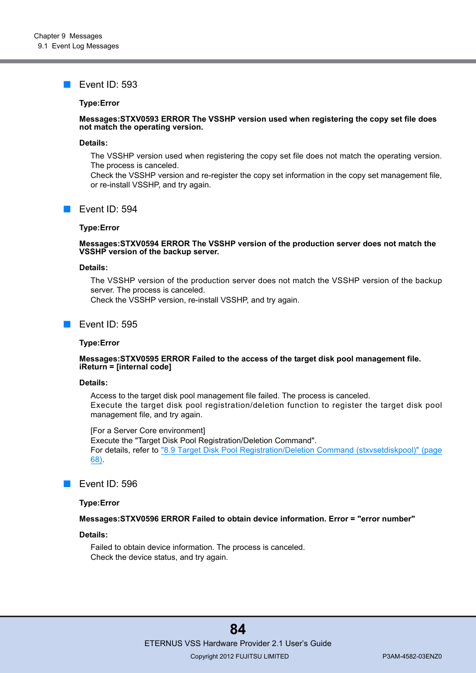 FUJITSU VSS Hardware Provider 2.1 User Manual | Page 84 / 134